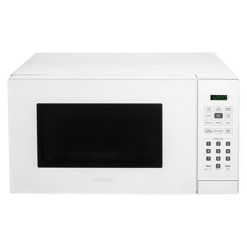 Danby DBMW0921BWW Countertop Microwave, 0.9 cu-ft, 900 W, 2 Cooking Stages, Metal, White