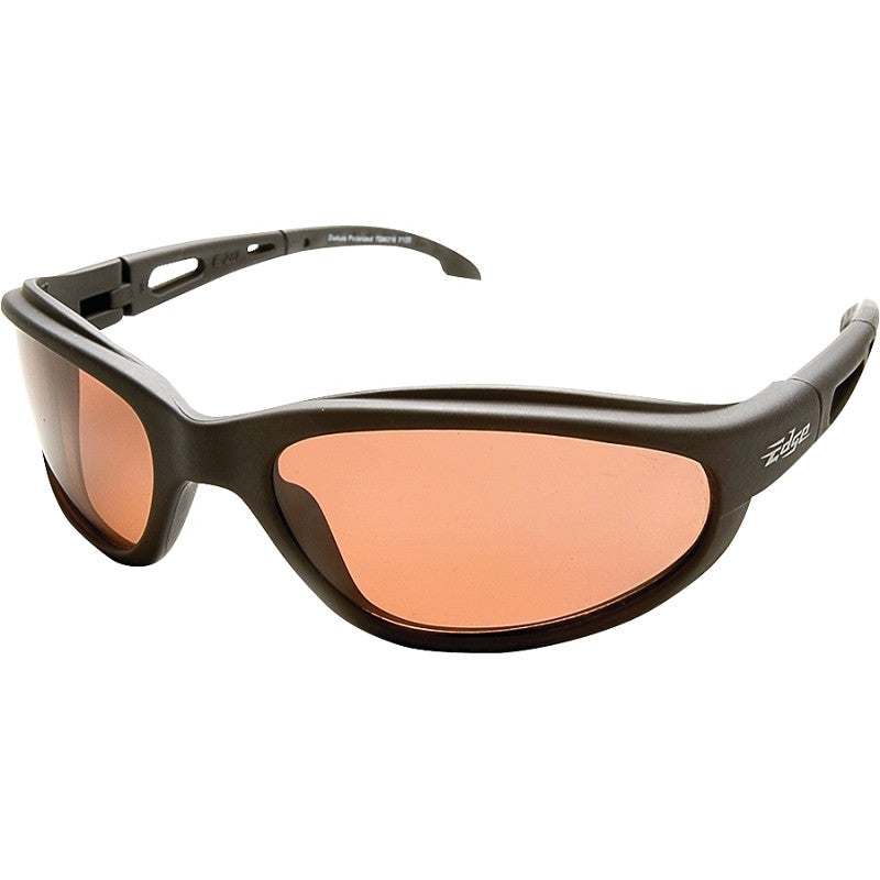 Edge TSM215 Polarized Safety Glasses, Copper Lens, Black Frame, Unisex, Polycarbonate Lens, Full Frame, Nylon Frame