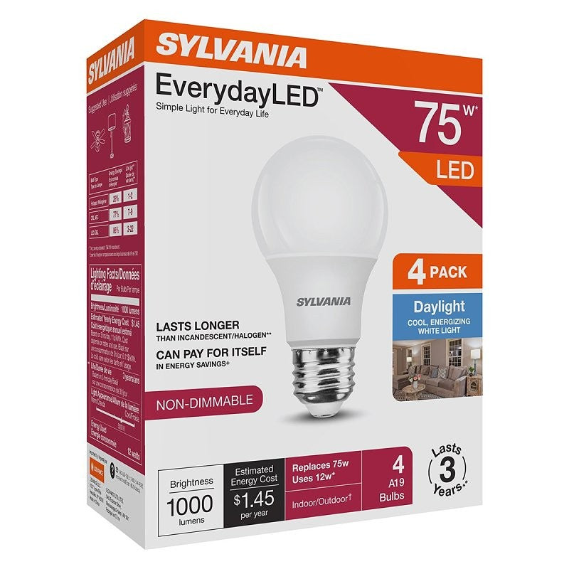 Sylvania 42017 LED Light Bulb, A19 Lamp, Daylight