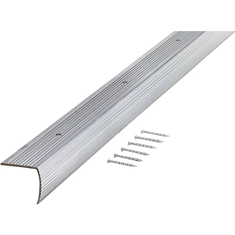 M-D 78105 Stair Edging, 73.63 in L, 1.28 in W, Aluminum