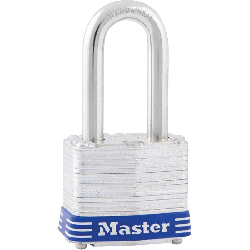 Master Lock 3DLF Padlock, 1-9/16 in W Body, Keyed Different Key, 9/32 in Dia Shackle, 1-1/2 in H Shackle, Steel Shackle