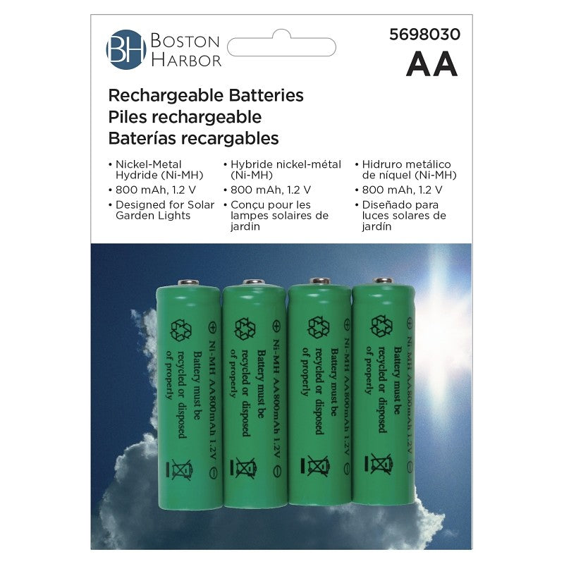 Boston Harbor 24184 Battery, 1.2 V Battery, 800 mAh, AA Battery, Nickel-Metal Hydride Battery Series