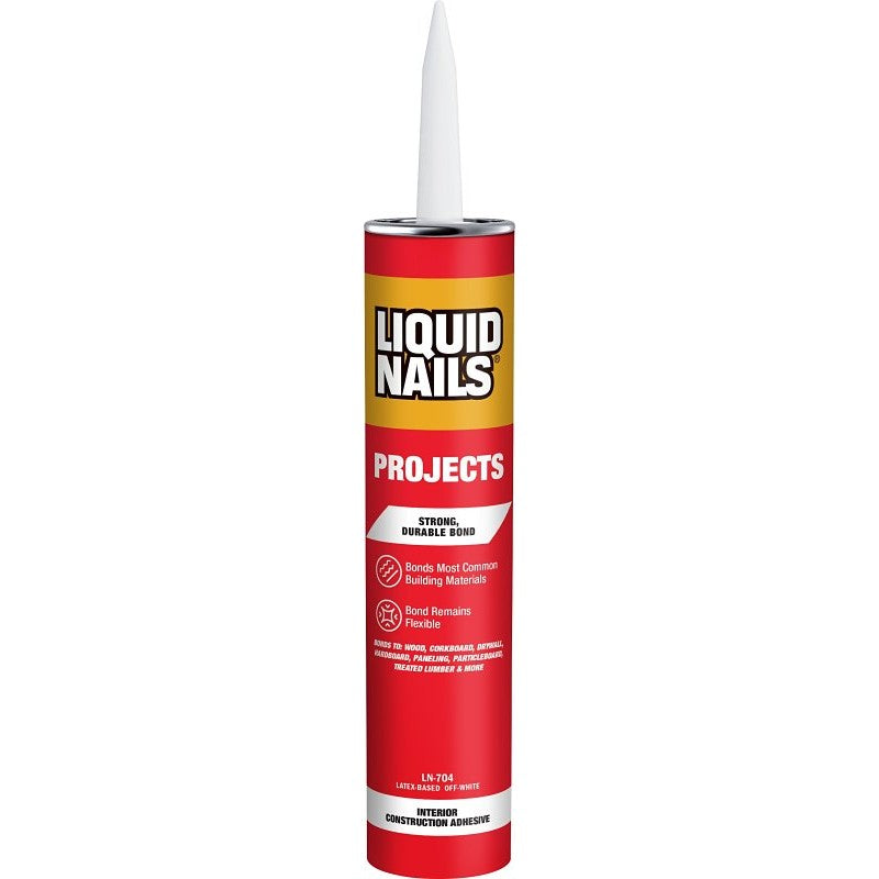 Liquid Nails LN-704 Project Construction Adhesive, Off-White, 10 oz Cartridge