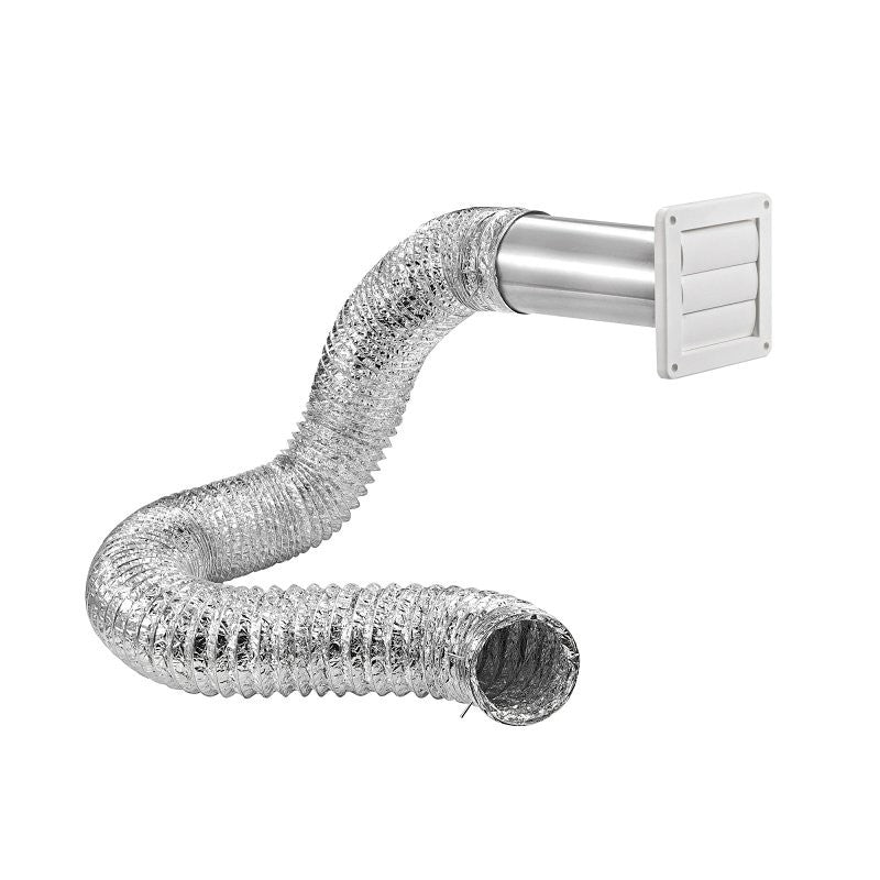 Lambro 1379W Wall Louvered Vent Kit, Plastic, (1) 4 in White Plastic Exhaust Wall Louvered Vent