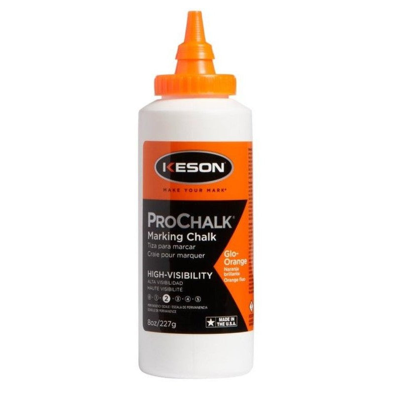 Keson PROCHALK Series 8GO Marking Chalk Refill, 8 oz, Glow Orange