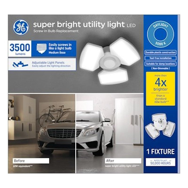 GE 93129817 Utility Light Fixture, 35 W, LED Lamp, 3500 Lumens, 5000 K Color Temp