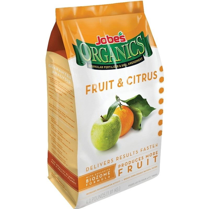 Jobes 09226 Fruit and Citrus Organic Plant Food, 4 lb, Granular, 3-5-5 N-P-K Ratio