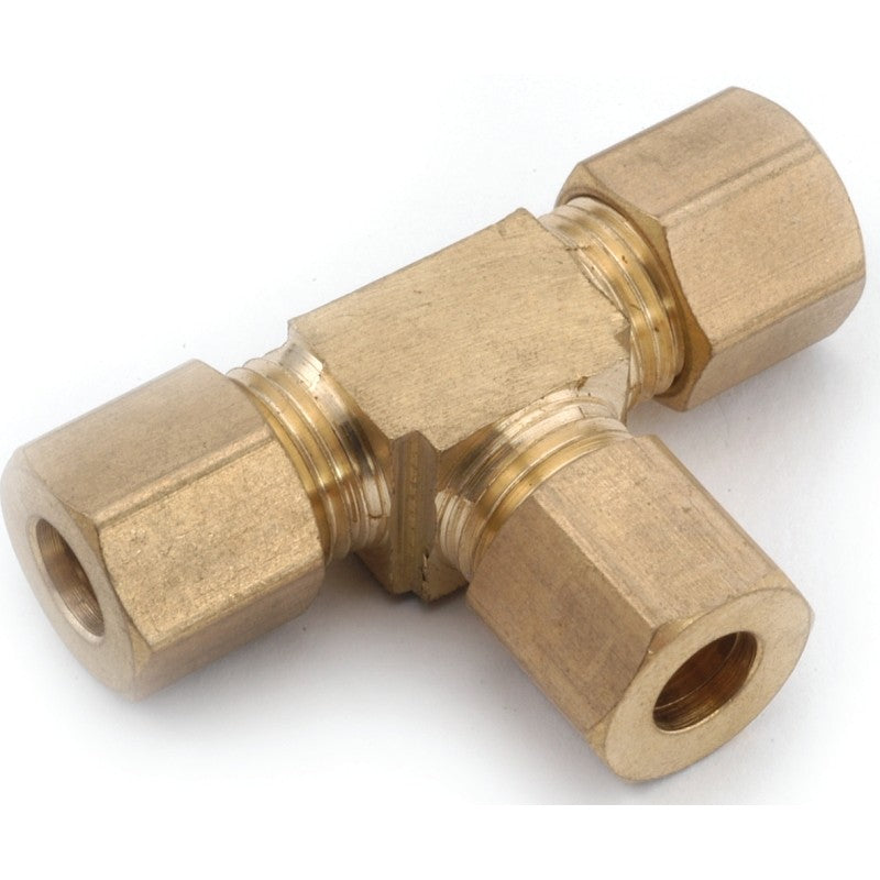 Anderson Metals 750064-05 Pipe Tee, 5/16 in, Compression, Brass, 300 psi Pressure
