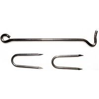 Stainless Steel Gate Hook With Staples 9 Inch