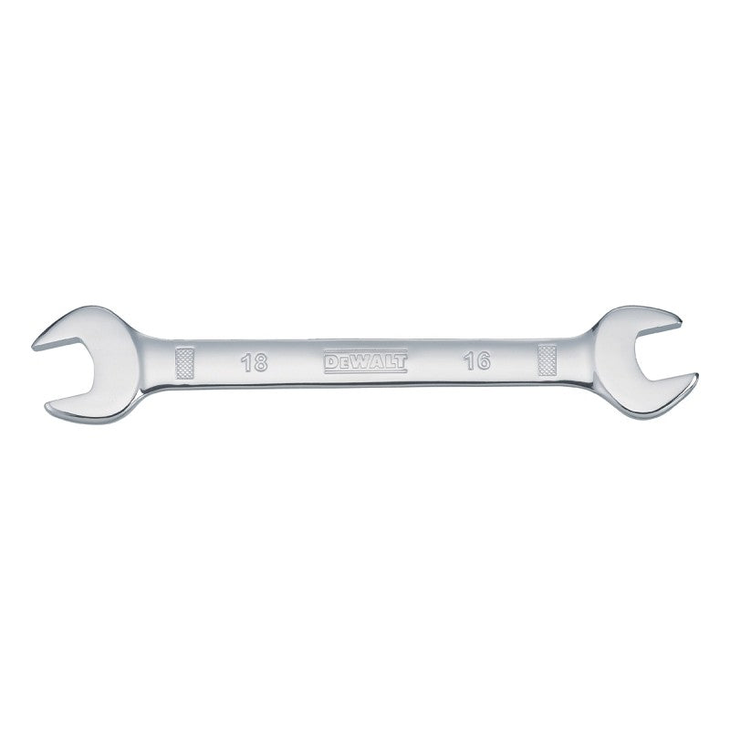 DEWALT DWMT75435OSP Open End Wrench, Metric, 16 x 18 mm Head, 8-1/32 in L, Polished Chrome