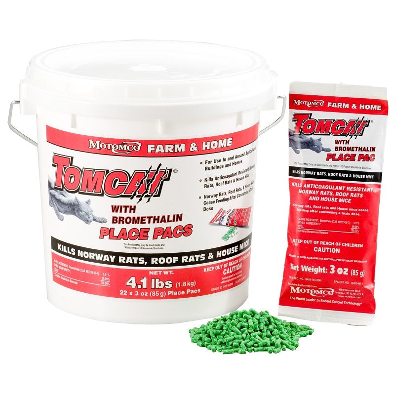 Tomcat BL22022 Rat and Mouse Poison, Granular, 3 oz Pail