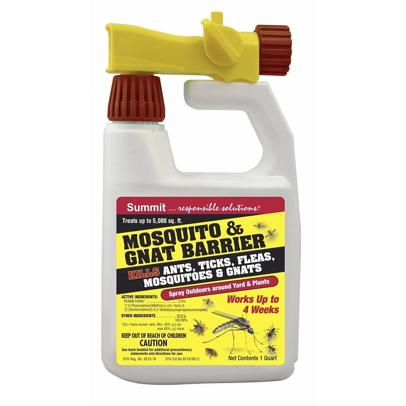 Summit 010-6 Mosquito and Gnat Barrier, Liquid, Slight Chemical, 32 oz Spray Bottle