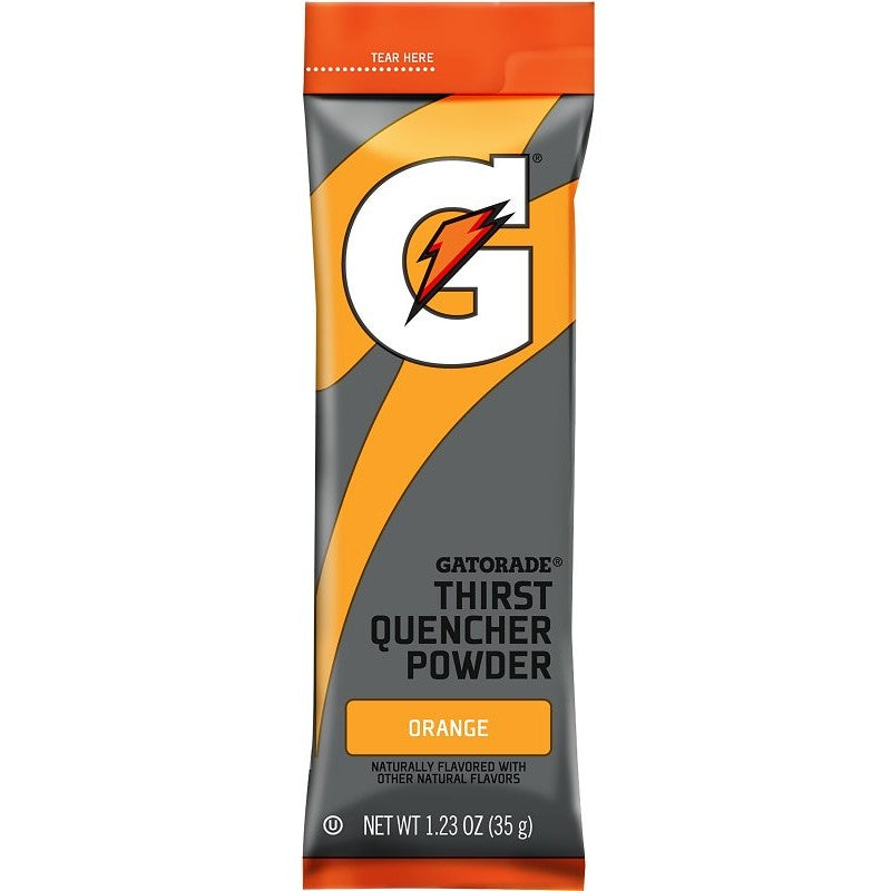 Gatorade 04701 Thirst Quencher Sports Drink Mix, Water, Powder, Orange, 1.23 oz Packet (Pack of 8)