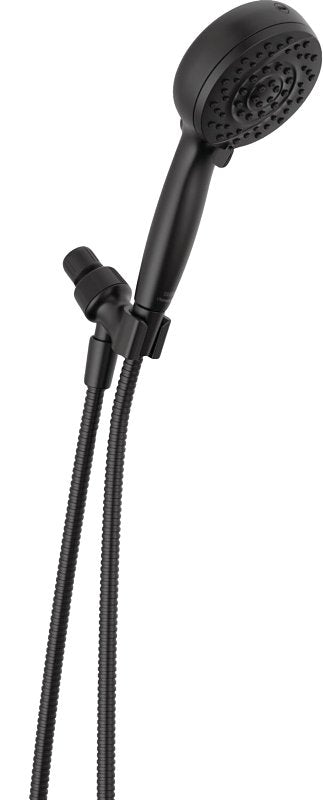 Delta 75719BL Hand Shower with Cleaning Spray, 1/2 in Connection, 1.75 gpm, 6-Spray Function, Metal, Matte Black