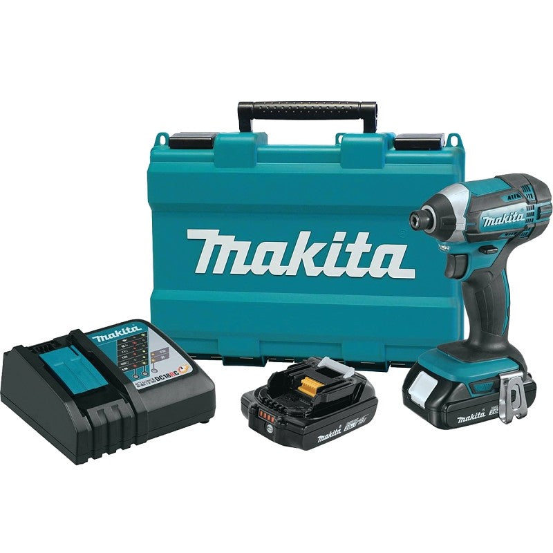 Makita XDT11R Impact Driver Kit, Battery Included, 18 V, 2 Ah, 1/4 in Drive, Hex Drive, 3500 ipm