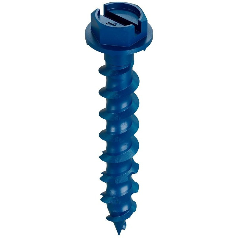Simpson Strong-Tie Titen Turbo TNT18114HC75 Screw Anchor, 3/16 in Dia, Carbon Steel, Ceramic-Coated/Zinc, 75/PK
