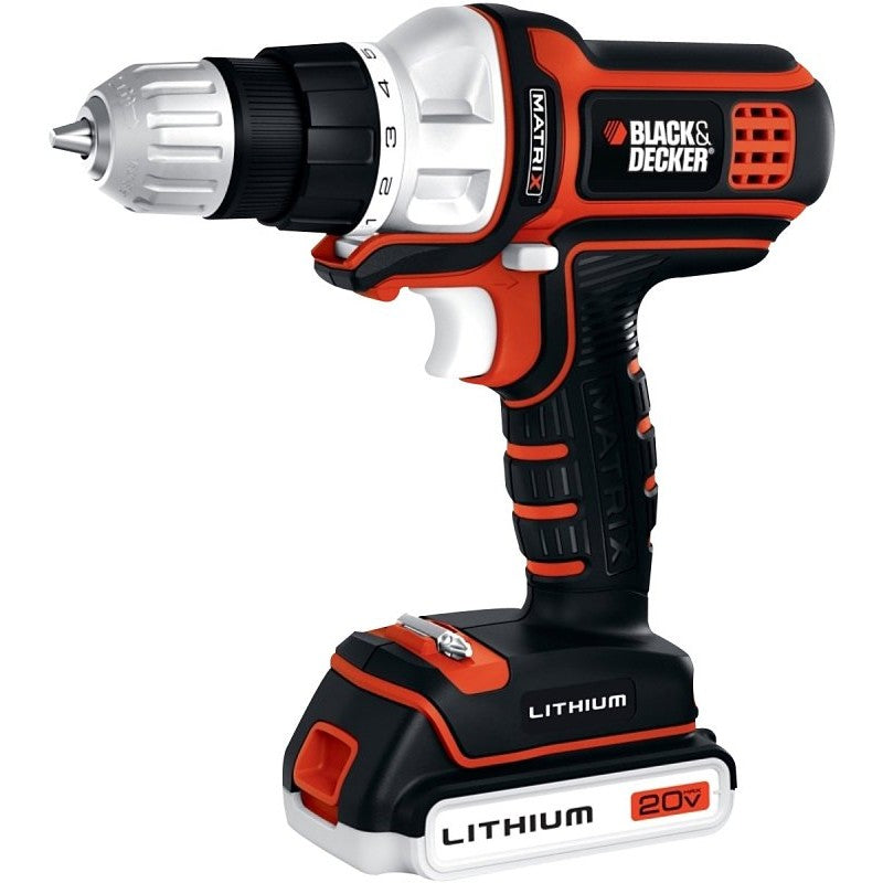 Black+Decker BDCDMT120C Drill/Driver, Battery Included, 3/8 in Chuck, Keyless Chuck, 20 V
