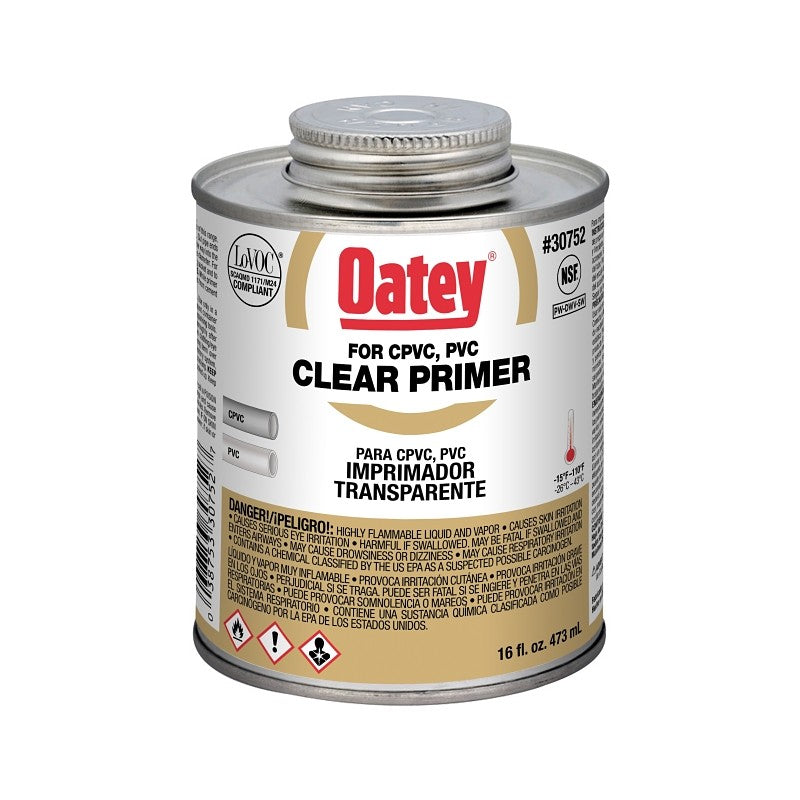 Oatey 30752 Primer, Liquid, Clear, 16 oz (Pack of 24)