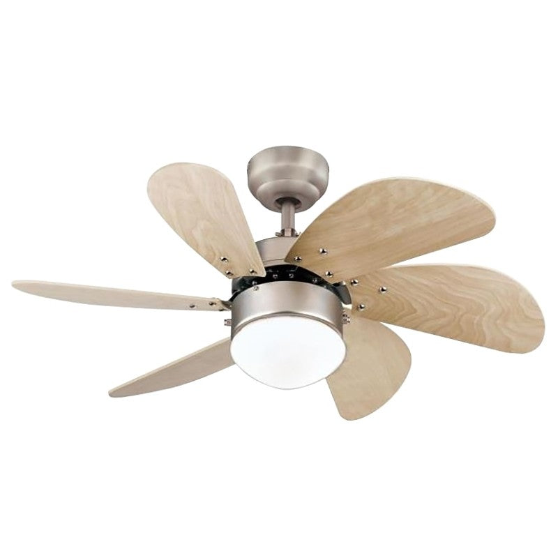 Westinghouse Turbo Series 7224000 Ceiling Fan, Light Maple Blade, 30 in Sweep, MDF Blade, With Lights: Yes