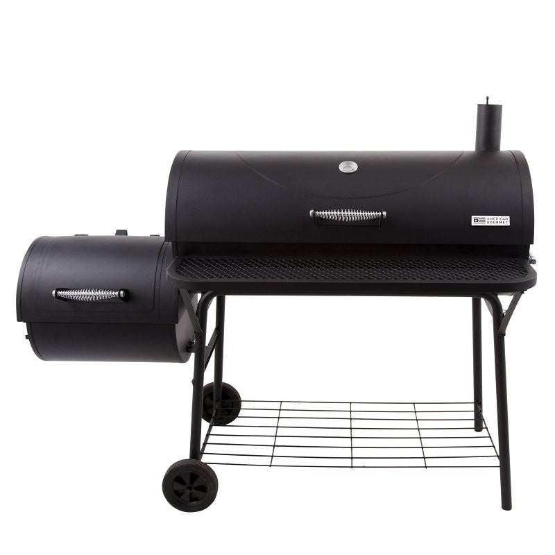 Char-Broil 21201571 Deluxe Offset Charcoal Smoker Grill, 3 -Grate, 925 sq-in Primary Cooking Surface, Black, Steel Body