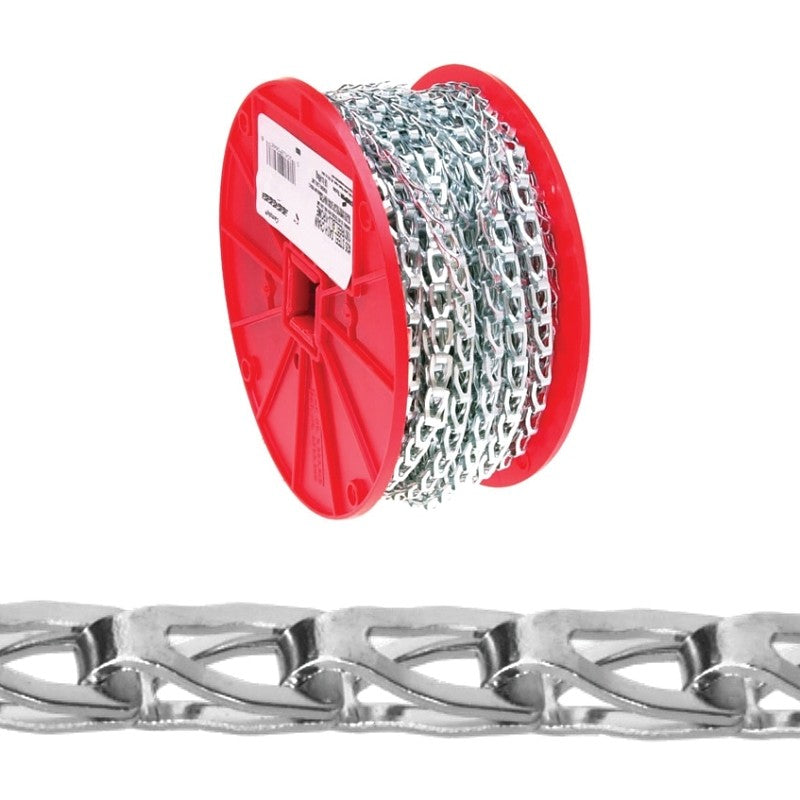 Campbell 072-3727N Sash Chain, 100 ft L, 106 lb Working Load, Steel, Bright Zinc