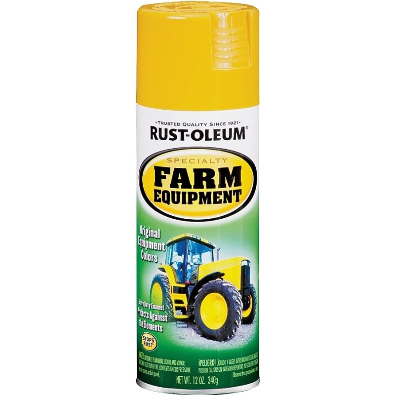 Rust-Oleum 7449830 Enamel Spray Paint, Gloss, Caterpillar Yellow, 12 oz, Can