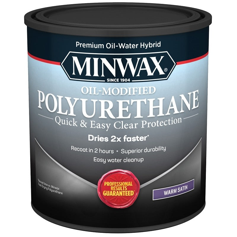 Minwax 630250444 Polyurethane, Liquid, Clear, 1 qt, Can
