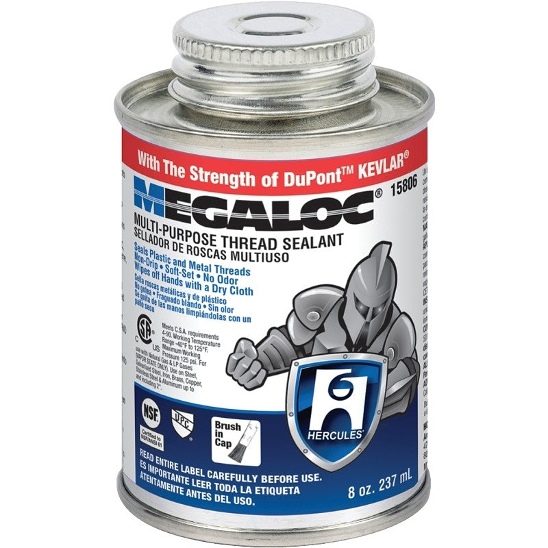 Hercules Megaloc 15806 Thread Sealant, 8 oz, Can, Liquid, Paste, Blue