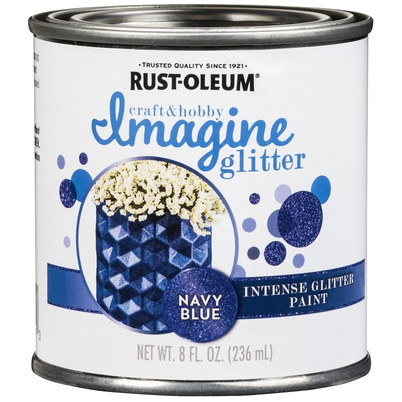 Rust-Oleum Imagine Craft & Hobby 350117 Intense Paint, Glitter Navy Blue, 8 oz, Can