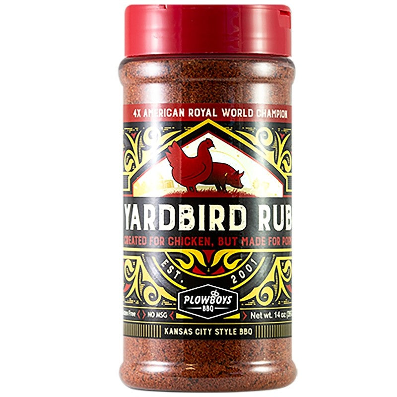 Plowboys Barbeque PF02008 Yard Bird BBQ Rub, Heat, Sweet, 16 oz Jar