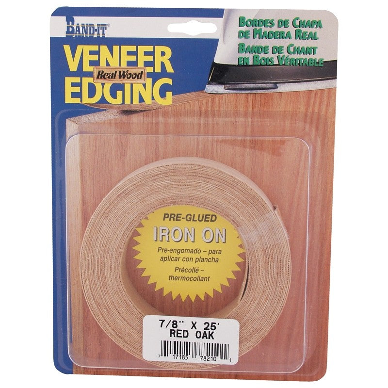 Cloverdale 78210 Edge Banding, 25 ft L Actual, 7/8 in W Actual, Red Oak