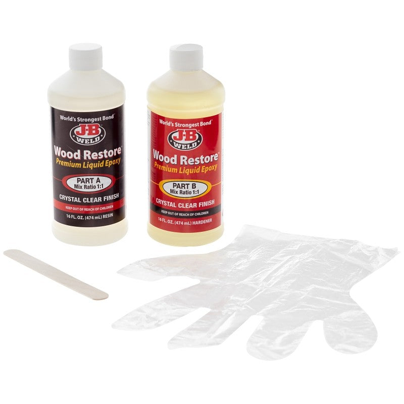 J-B Weld 40002 Epoxy Wood Restore Kit, Liquid, Slight, Clear, 32 oz (Pack of 3)
