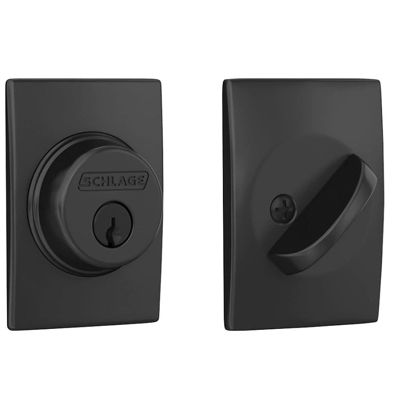 Schlage B Series B60 CEN 622 Deadbolt, Century, 0.879 in L x 2.5 in W x 3.5 in H Dimensions, 1 Grade, SC1 Key, Metal