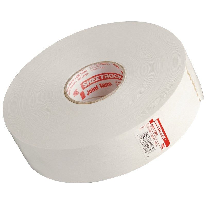 USG 382198010/222634 Joint Tape, 500 ft L, 2-1/16 in W, 0.01 mm Thick, Solid, White (Pack of 10)
