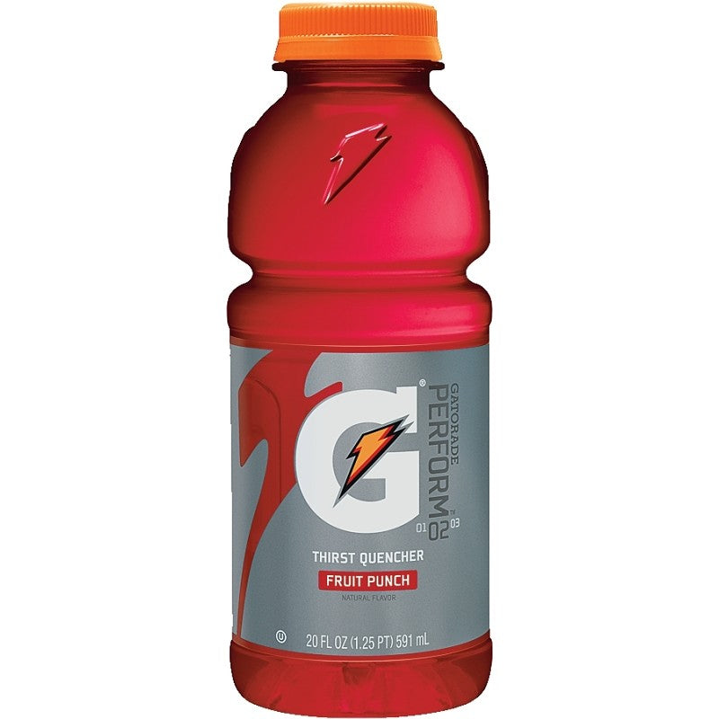 Gatorade 32866 Thirst Quencher Sports Drink, Liquid, Fruit Punch Flavor, 20 oz Bottle (Pack of 24)