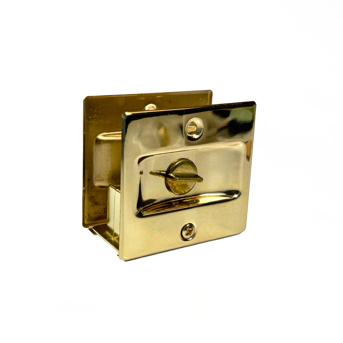 Privacy Notched Pocket Door Latch Solid Brass Bright Brass