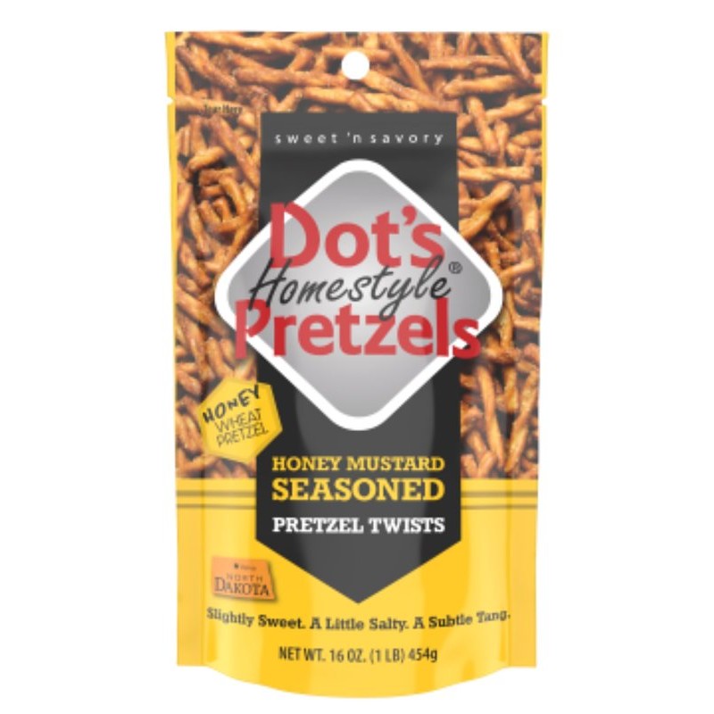Dot's Homestyle Pretzels 7002- DP Mustard Pretzel Twists, Honey, 16 oz (Pack of 10)