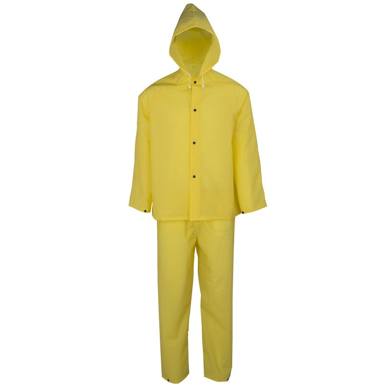 Diamondback RS2-01-XXL Rain Suit, 2XL, 44 in Inseam, EVA, Yellow, Hooded Collar, Snap Down Storm Flap Closure