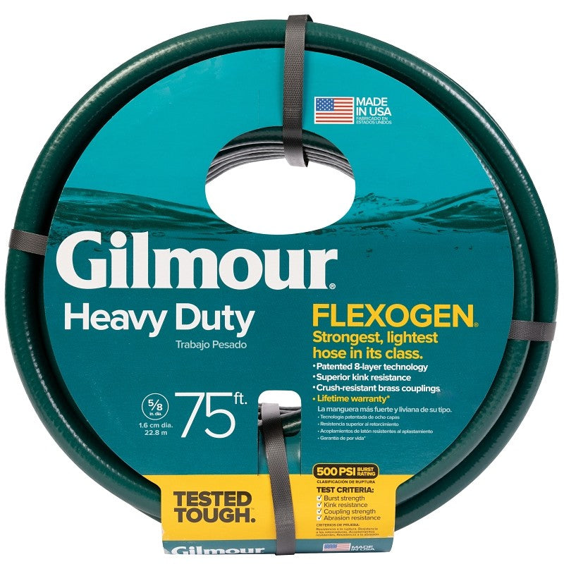 Gilmour 864751-1001 Garden Hose, 5/8 in, 75 ft L, Green, Vinyl