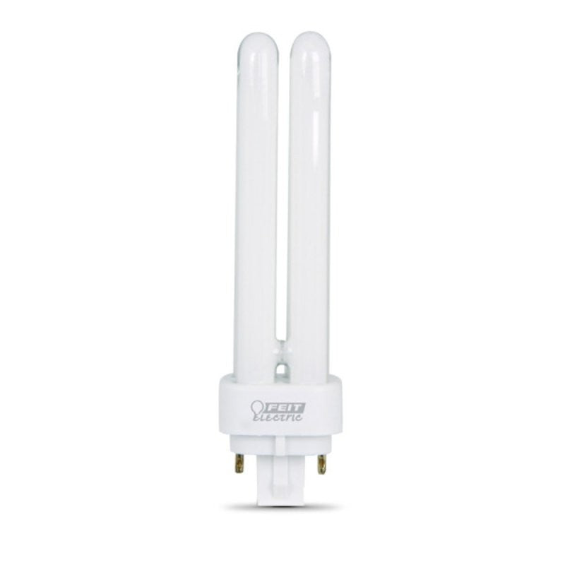 Feit Electric PLD13E Fluorescent Bulb, 13 W, PL Lamp, G24Q-1 Lamp Base, 850 Lumens, 2700 K Color Temp