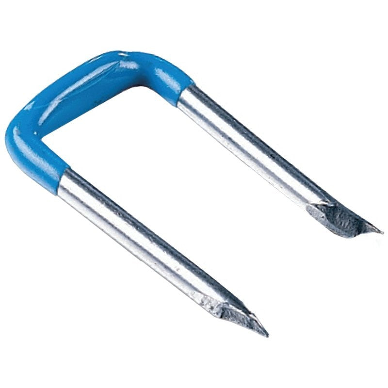 King Innovation 70112 Safety Staple, 9/16 in W Crown, 1-1/4 in L Leg, Carbon Steel/PVC