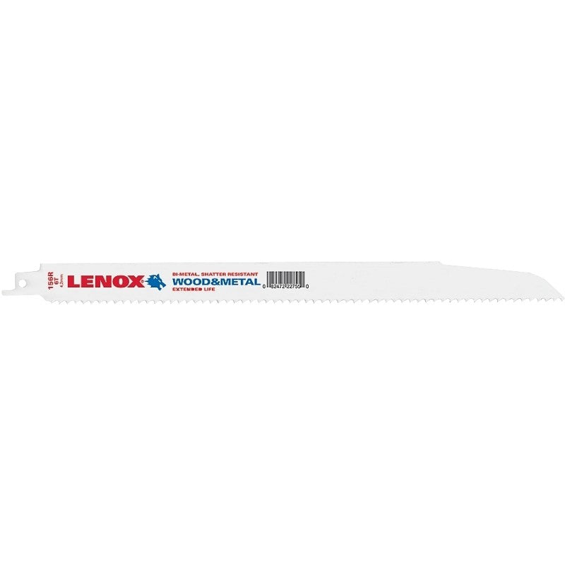 Lenox 22755OSB156R Reciprocating Saw Blade, 3/4 in W, 12 in L, 6 TPI, Bi-Metal Cutting Edge (Pack of 50)