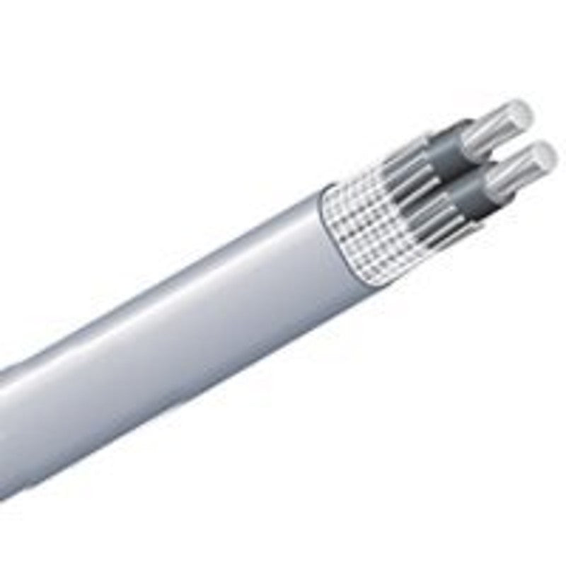 Southwire 2/2/2AX500 Service Entrance Cable, Gray Sheath, 100 A, 2-Conductor, Aluminum Conductor, PVC Insulation, 600 V