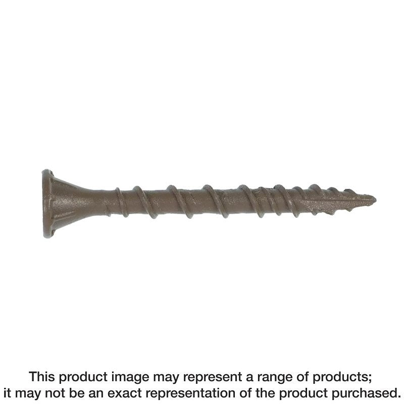 Simpson Strong-Tie Deck-Drive DSVT DSVT158R5LB Deck Screw, #8 Thread, 1-5/8 in L, Variable Thread, Tan, Ribbed Flat Head