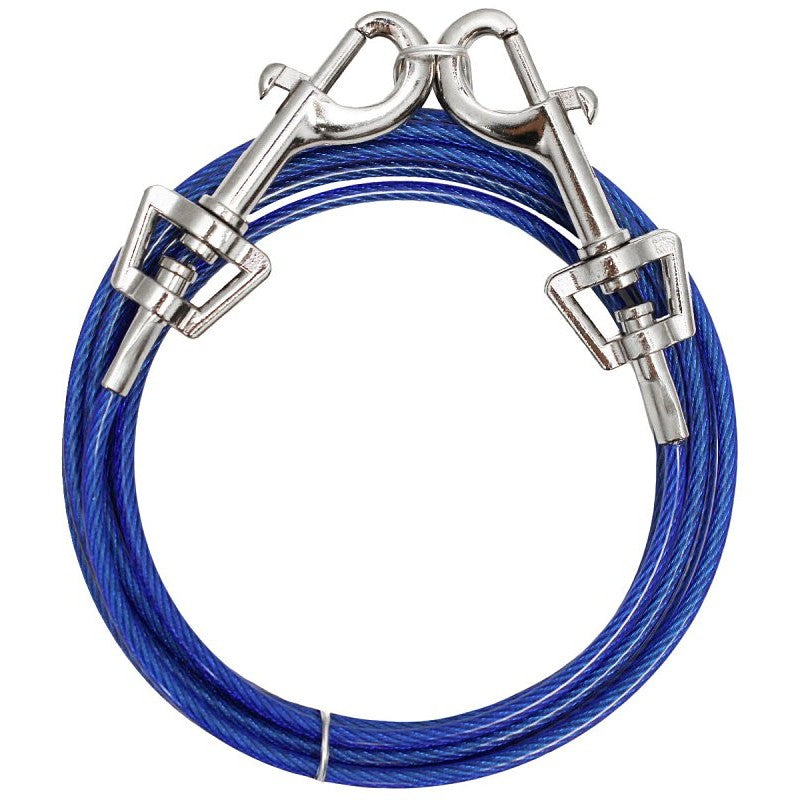 Boss Pet PDQ Q231000099 Pet Tie-Out Belt with Twin Swivel Snap, 10 ft L Belt/Cable, For: Medium Dogs Up to 35 lb