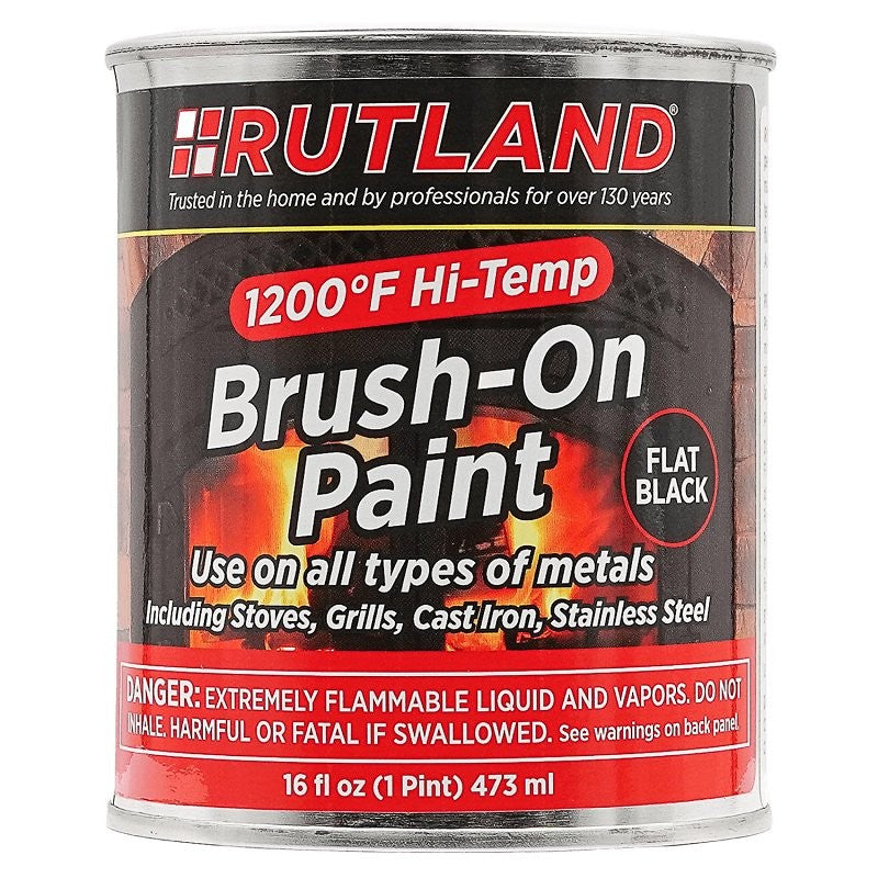 Rutland 81 High Heat Spray Paint, Flat, Black, 16 fl-oz, Can (Pack of 6)