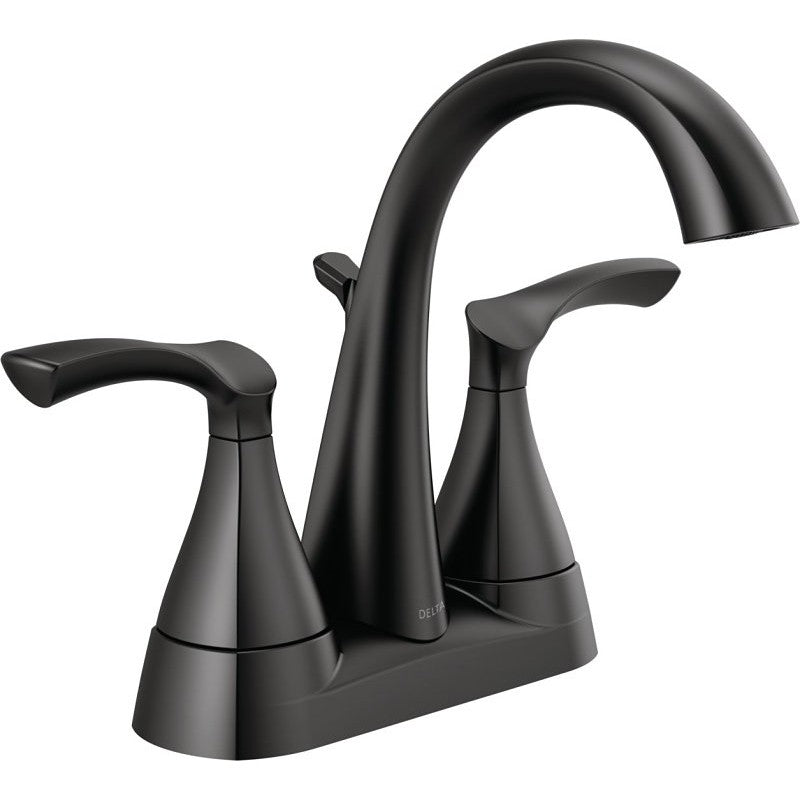Delta SANDOVER 25748LF-BL Series Centerset Bathroom Faucet, Matte Black, 6-5/16 in Plate Size, 5-1/16 in, 1.2 gpm