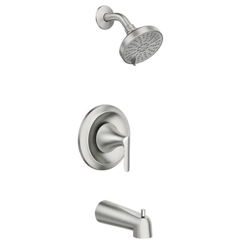 Moen Findlay 82518SRN Tub/Shower Faucet, Standard Showerhead, 1.75 gpm Showerhead, 6 Spray Settings, Diverter Tub Spout