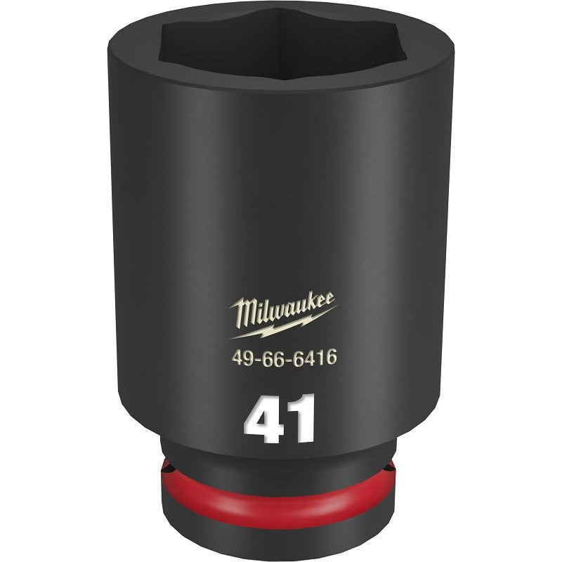 Milwaukee SHOCKWAVE Impact Duty 49-66-6416 Impact Socket, 41 mm Socket, Deep D Socket, 90 mm OAL, 3/4 in Drive, 6-Point