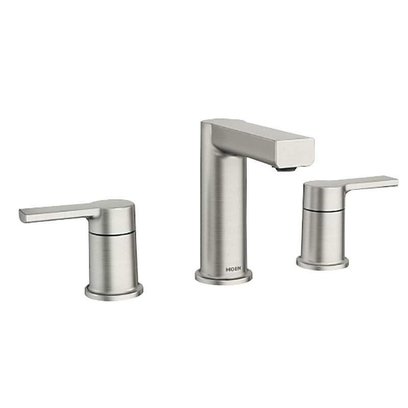 Moen Rinza Series 84629SRN Bathroom Faucet, 1.2 gpm, 2-Handle, 3-Faucet Hole, Metal, Spot Resist Brushed Nickel